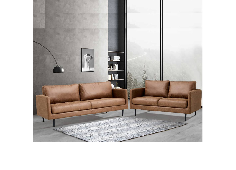 2 Seater Lounge Fabric Polyester Sofa - Gerard